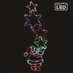 Stockholm Christmas Lights LED Rope Santa Claus Pulling Stars Outdoor Garden Xmas 144x49CM -Christmas Lights Store 225873 2384563 F