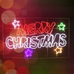 Stockholm Christmas Lights LED Rope Letter MERRY CHRISTMAS Sign Xmas Star Outdoor 125x75CM -Christmas Lights Store 225875 1768061 F