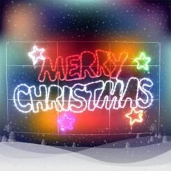 Stockholm Christmas Lights LED Rope Letter MERRY CHRISTMAS Sign Xmas Star Outdoor 125x75CM -Christmas Lights Store 225875 1768067 F