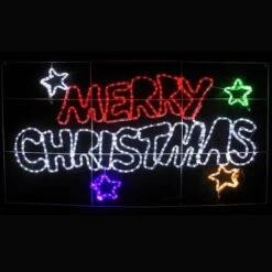 Stockholm Christmas Lights LED Rope Letter MERRY CHRISTMAS Sign Xmas Star Outdoor 125x75CM -Christmas Lights Store 225875 1768073 F