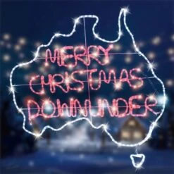 Stockholm Christmas Lights LED Rope Aussie MERRY CHRISTMAS Sign Xmas Outdoor 109x106CM -Christmas Lights Store 225877 1768085 F