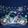 Stockholm Christmas Lights LED Rope Santa Claus Riding Bike Outdoor Garden Xmas 133x91CM