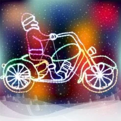 Stockholm Christmas Lights LED Rope Santa Claus Riding Bike Outdoor Garden Xmas 133x91CM -Christmas Lights Store 225879 1768105 F