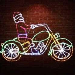 Stockholm Christmas Lights LED Rope Santa Claus Riding Bike Outdoor Garden Xmas 133x91CM -Christmas Lights Store 225879 1768109 F