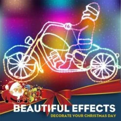 Stockholm Christmas Lights LED Rope Santa Claus Riding Bike Outdoor Garden Xmas 133x91CM -Christmas Lights Store 225879 1768111 F