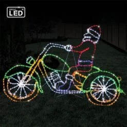 Stockholm Christmas Lights LED Rope Santa Claus Riding Bike Outdoor Garden Xmas 133x91CM -Christmas Lights Store 225879 1768115 F
