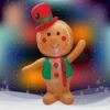 Stockholm Christmas Lights 2.4M LED Inflatable Gingerbread Man Outdoor Garden Decoration