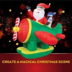 Stockholm Christmas Lights 1.6M LED Inflatable Santa Claus Plane Penguin Outdoor Garden Decoration -Christmas Lights Store 225887 1768197 F