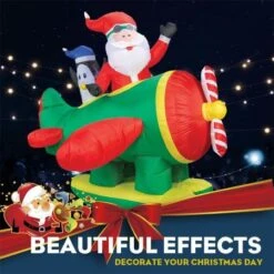 Stockholm Christmas Lights 1.6M LED Inflatable Santa Claus Plane Penguin Outdoor Garden Decoration -Christmas Lights Store 225887 1768199 F