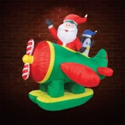 Stockholm Christmas Lights 1.6M LED Inflatable Santa Claus Plane Penguin Outdoor Garden Decoration -Christmas Lights Store 225887 1768203 F
