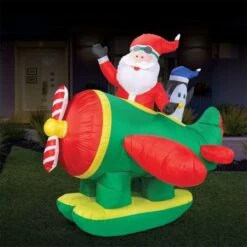Stockholm Christmas Lights 1.6M LED Inflatable Santa Claus Plane Penguin Outdoor Garden Decoration -Christmas Lights Store 225887 1768207 F