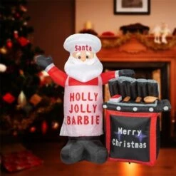 Stockholm Christmas Lights 1.7M LED Inflatable BBQ Santa Claus Outdoor Garden Decoration -Christmas Lights Store 225889 2384633 F