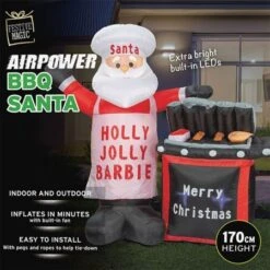 Stockholm Christmas Lights 1.7M LED Inflatable BBQ Santa Claus Outdoor Garden Decoration -Christmas Lights Store 225889 2384639 F