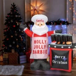 Stockholm Christmas Lights 1.7M LED Inflatable BBQ Santa Claus Outdoor Garden Decoration -Christmas Lights Store 225889 2384643 F