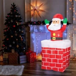 Stockholm Christmas Lights 1.8M LED Inflatable Santa Claus Chimney Outdoor Garden Xmas -Christmas Lights Store 225891 1768233 F