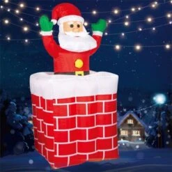 Stockholm Christmas Lights 1.8M LED Inflatable Santa Claus Chimney Outdoor Garden Xmas -Christmas Lights Store 225891 1768237 F