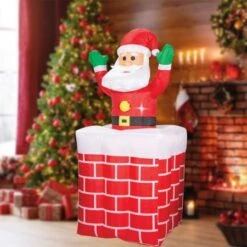 Stockholm Christmas Lights 1.8M LED Inflatable Santa Claus Chimney Outdoor Garden Xmas -Christmas Lights Store 225891 1768239 F