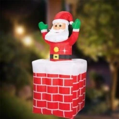 Stockholm Christmas Lights 1.8M LED Inflatable Santa Claus Chimney Outdoor Garden Xmas -Christmas Lights Store 225891 1768241 F