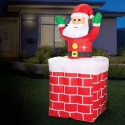 Stockholm Christmas Lights 1.8M LED Inflatable Santa Claus Chimney Outdoor Garden Xmas -Christmas Lights Store 225891 1768243 F