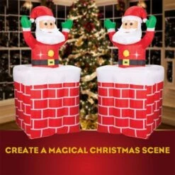 Stockholm Christmas Lights 1.8M LED Inflatable Santa Claus Chimney Outdoor Garden Xmas -Christmas Lights Store 225891 1768247 F