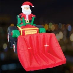 Stockholm Christmas Lights 2.15x1.5M Inflatable Santa Claus Driving Bulldozer Xmas Outdoor -Christmas Lights Store 225893 1768259 F