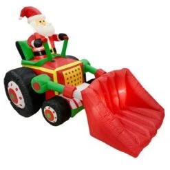 Stockholm Christmas Lights 2.15x1.5M Inflatable Santa Claus Driving Bulldozer Xmas Outdoor -Christmas Lights Store 225893 1768261 F