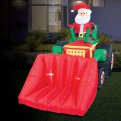 Stockholm Christmas Lights 2.15x1.5M Inflatable Santa Claus Driving Bulldozer Xmas Outdoor -Christmas Lights Store 225893 1768265 F
