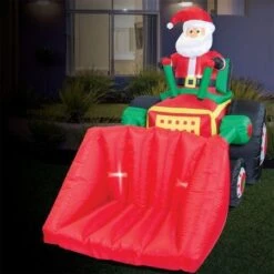 Stockholm Christmas Lights 2.15x1.5M Inflatable Santa Claus Driving Bulldozer Xmas Outdoor -Christmas Lights Store 225893 1768269 F
