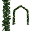 Christmas Garland With LED Lights Green 20 M PVC