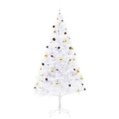 Artificial Christmas Tree With Baubles And LEDs White 210 Cm 16 Artificial Christmas Tree With Baubles And LEDs White 210 Cm -Christmas Lights Store 239263 2332157 F