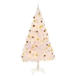 Artificial Christmas Tree With Baubles And LEDs White 210 Cm 17 Artificial Christmas Tree With Baubles And LEDs White 210 Cm -Christmas Lights Store 239263 2332159 F