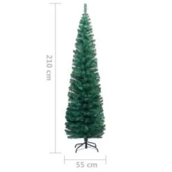 Slim Artificial Christmas Tree With Stand Green 210 Cm PVC 11 Slim Artificial Christmas Tree With Stand Green 210 Cm PVC -Christmas Lights Store 244661 1947273 F