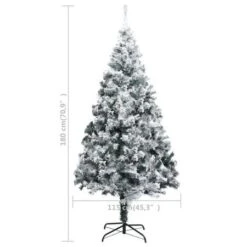 Artificial Christmas Tree With Flocked Snow Green 180 Cm PVC -Christmas Lights Store 244669 1947321 F