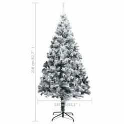 Artificial Christmas Tree With Flocked Snow Green 210 Cm PVC -Christmas Lights Store 244671 1947333 F