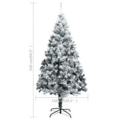 Artificial Christmas Tree With Flocked Snow Green 240 Cm PVC -Christmas Lights Store 244673 1947345 F