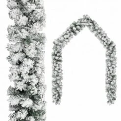 Christmas Garland With Flocked Snow Green 10 M PVC
