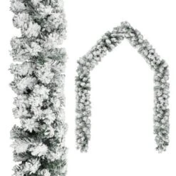 Christmas Garland With Flocked Snow Green 20 M PVC