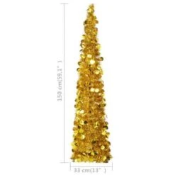 Pop-up Artificial Christmas Tree Gold 150 Cm PET -Christmas Lights Store 244679 1947375 F