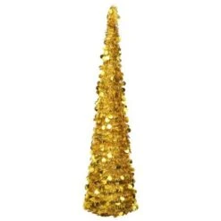 Pop-up Artificial Christmas Tree Gold 180 Cm PET