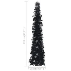 Pop-up Artificial Christmas Tree Black 120 Cm PET 9 Pop-up Artificial Christmas Tree Black 120 Cm PET -Christmas Lights Store 244683 1947395 F