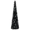 Pop-up Artificial Christmas Tree Black 150 Cm PET