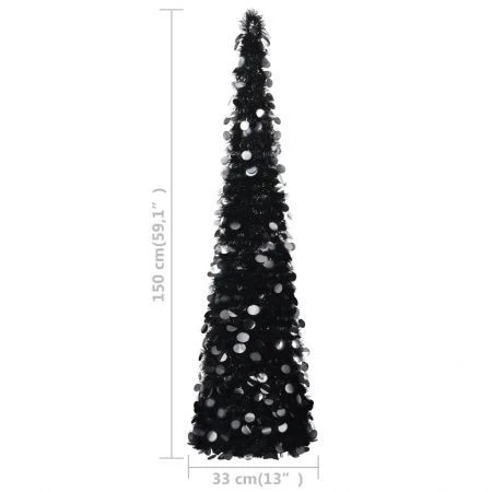 Pop-up Artificial Christmas Tree Black 150 Cm PET 5 Pop-up Artificial Christmas Tree Black 150 Cm PET - Image 5