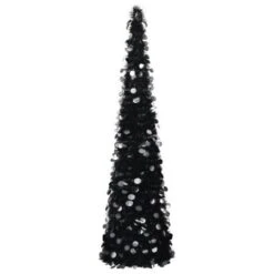 Pop-up Artificial Christmas Tree Black 180 Cm PET