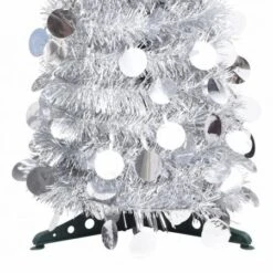 Pop-up Artificial Christmas Tree Silver 120 Cm PET -Christmas Lights Store 244695 1947451 F