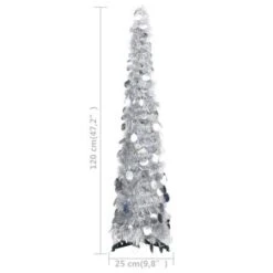 Pop-up Artificial Christmas Tree Silver 120 Cm PET -Christmas Lights Store 244695 1947455 F