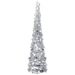 Pop-up Artificial Christmas Tree Silver 180 Cm PET