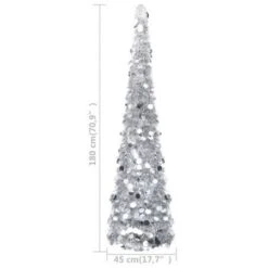 Pop-up Artificial Christmas Tree Silver 180 Cm PET -Christmas Lights Store 244699 1947475 F