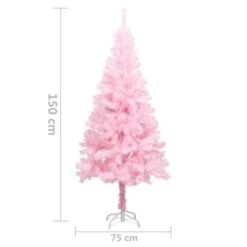 Artificial Christmas Tree With Stand Pink 150 Cm PVC -Christmas Lights Store 244701 1947485 F
