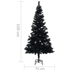 Artificial Christmas Tree With Stand Black 150 Cm PVC -Christmas Lights Store 244703 1947495 F