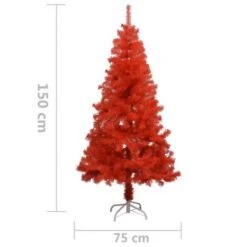 Artificial Christmas Tree With Stand Red 150 Cm PVC -Christmas Lights Store 244707 1947515 F